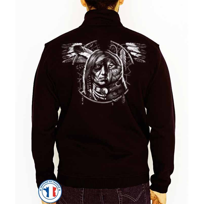 Bikers-Custom : Sweat zippé WOLF SPIRIT