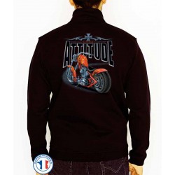 Bikers-Custom : Sweat zippé ATTITUDE