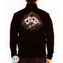 Bikers-Custom : Sweat zippé AS DE PIQUE