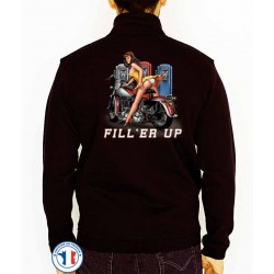 Bikers-Custom : Sweat zippé FILL'ER UP