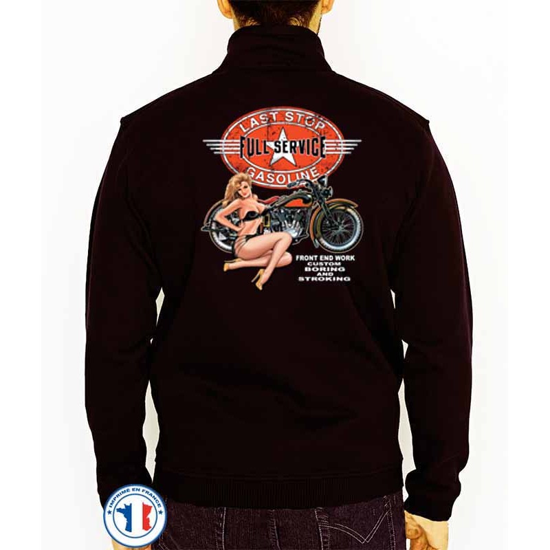 Bikers-Custom : Sweat zippé LAST TOP