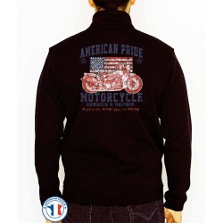 Bikers-Custom : Sweat zippé AMERICAN PRIDE BIKE