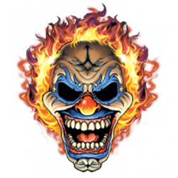 Bikers-Custom : Sweat zippé THE CLOWN FLAMING