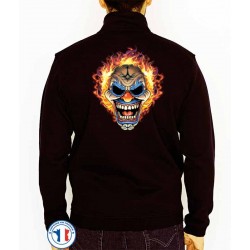 Bikers-Custom : Sweat zippé THE CLOWN FLAMING