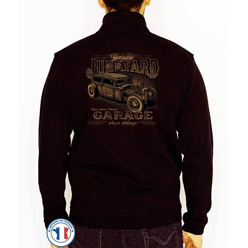 Bikers-Custom : Sweat zippé JUNK YARD GARAGE