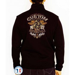 Bikers-Custom : Sweat zippé CUSTOM MOTORCYCLE