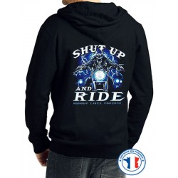 Bikers-Custom : Sweat capuche SHUT UP AND RIDE