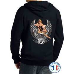 Bikers-Custom : Sweat capuche PIN UP 66
