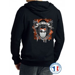 Bikers-Custom : Sweat capuche zippé USA EAGLE