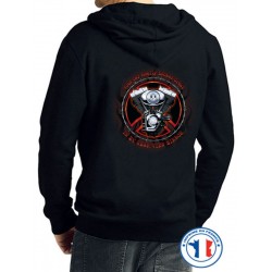 Bikers-Custom : Sweat capuche zippé LOOK GREAT