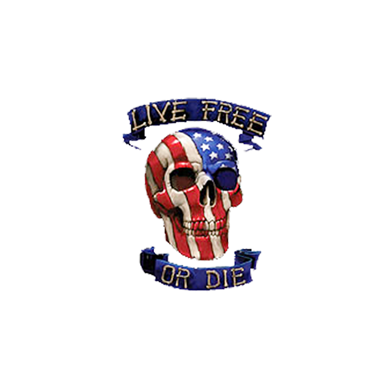 Bikers-Custom : Sweat capuche zippé LIVE FREE OR DIE