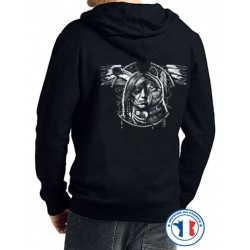 Bikers-Custom : Sweat capuche zippé WOLF SPIRIT