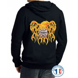 Bikers-Custom : Sweat capuche zippé CHOPPERS INC