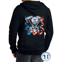 Bikers-Custom : Sweat capuche zippé 1340 SHOVEL
