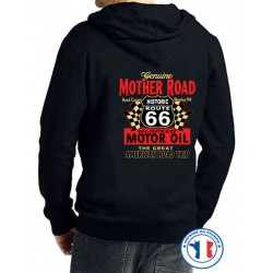 Bikers-Custom : Sweat capuche zippé GENUINE MOTHER ROAD