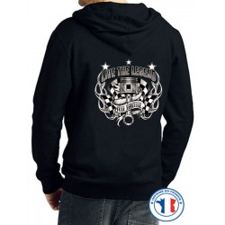 Bikers-Custom : Sweat capuche zippé LIVE THE LEGEND
