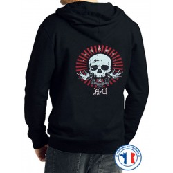 Bikers-Custom : Sweat capuche zippé A.E SKULL