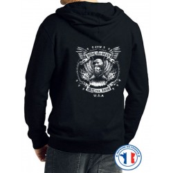Bikers-Custom : Sweat capuche zippé RIDE THE BEST FTW