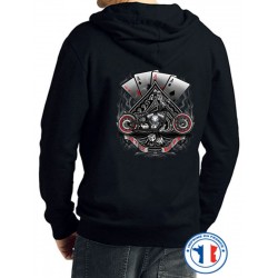 Bikers-Custom : Sweat capuche zippé LET IT RIDE