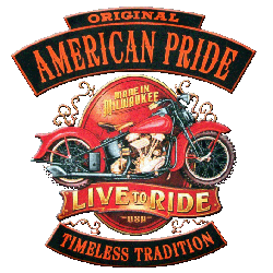 Bikers-Custom : Sweat capuche zippé AMERICAN PRIDE
