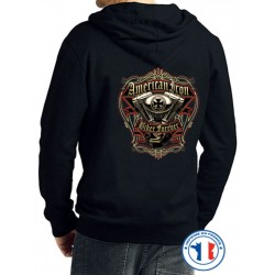 Bikers-Custom : Sweat capuche zippé FOREVER