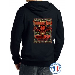 Bikers-Custom : Sweat capuche zippé THUNDER ROAD