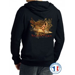 Bikers-Custom : Sweat capuche zippé ROCKET PLUGS
