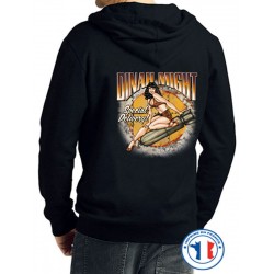 Bikers-Custom : Sweat capuche zippé DINAH MIGHT