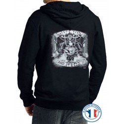 Bikers-Custom : Sweat capuche zippé SHUT UP AND RIDE