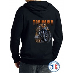 Bikers-Custom : Sweat capuche zippé TOP HAWG