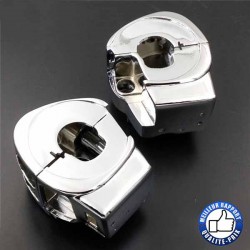 Bikers-Custom : Cache commodos chromées pour Harley Davidson 92-2013
