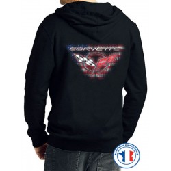 Bikers-Custom : Sweat capuche zippé CORVETTE