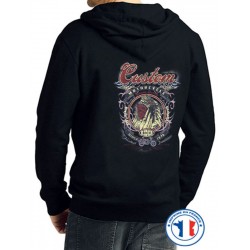 Bikers-Custom : Sweat capuche zippé CUSTOM INDIAN