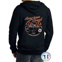 Bikers-Custom : Sweat capuche zippé AMERICAN SPEED