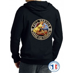 Bikers-Custom : Sweat capuche zippé BORING AND STROKING