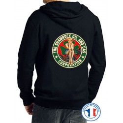 Bikers-Custom : Sweat capuche zippé OIL AND GAS