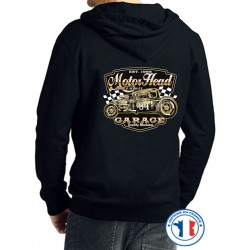Bikers-Custom : Sweat capuche zippé EST.1966