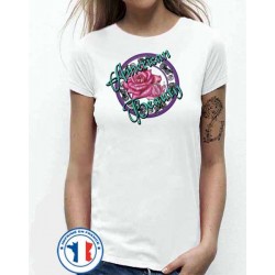 Bikers-Custom : T shirt femme american beauty