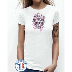 Bikers-Custom : T shirt femme rebel butterfly