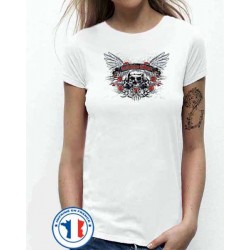 Bikers-Custom : T shirt femme death before dishonor