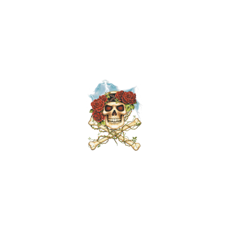 Bikers-Custom : T shirt femme skull and roses.