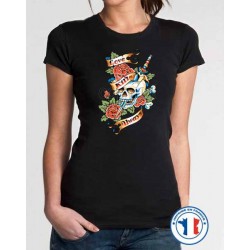 Bikers-Custom : T shirt femme  love kill always