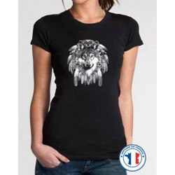 Bikers-Custom : T shirt femme wolf