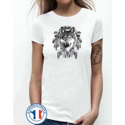Bikers-Custom : T shirt femme wolf