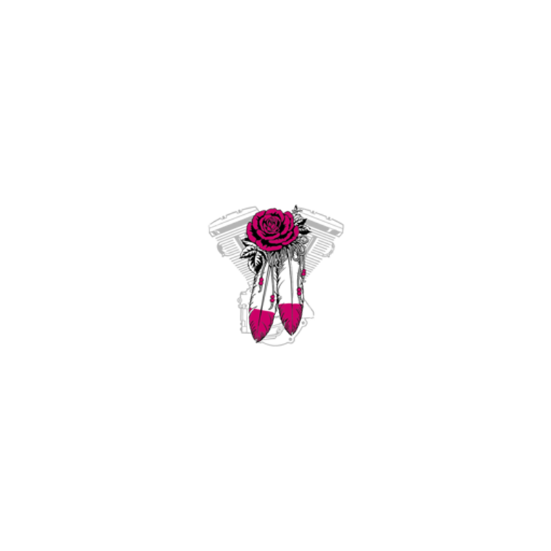 Bikers-Custom : T shirt femme v twin & roses