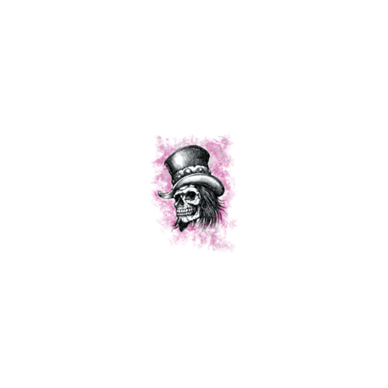Bikers-Custom : T shirt femme skull top hat