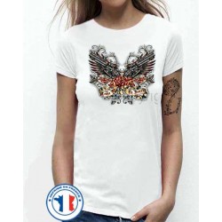 Bikers-Custom : T shirt femme guns to death