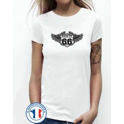 Bikers-Custom : T shirt femme route 66
