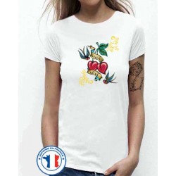 Bikers-Custom : T shirt femme bleeding