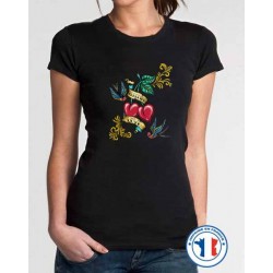 Bikers-Custom : T shirt femme bleeding
